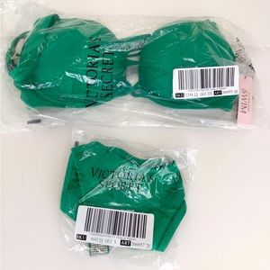 VICTORIA'S SECRET Bombshell 32C/S Bikini Swim Shine Strap Top Brazilian …